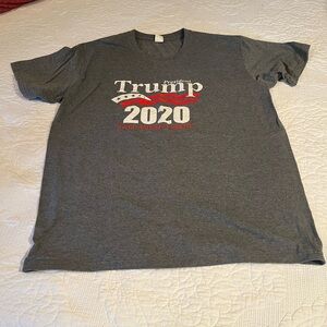 Trump Gray Graphic T-Shirt with Red and White Print
